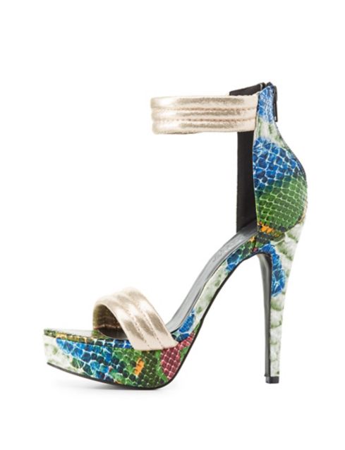 snakeskin heels with dress