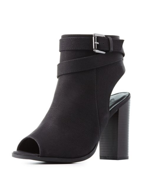 peep toe slingback boots