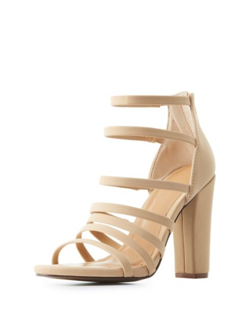 bamboo block heel sandals