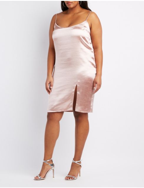 plus size satin slip