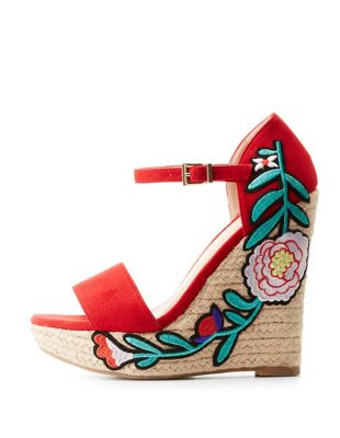 Patch Two-Piece Espadrille Wedge Sandals | Charlotte Russe