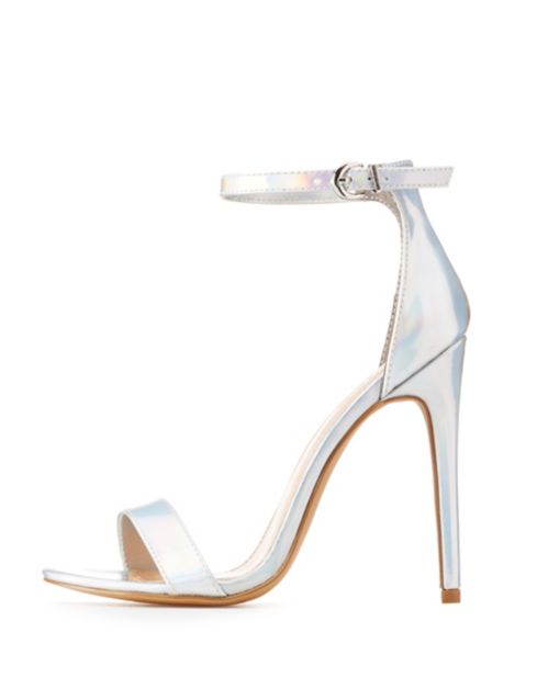 holographic heeled sandals