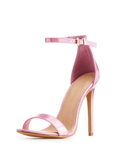 holographic heeled sandals