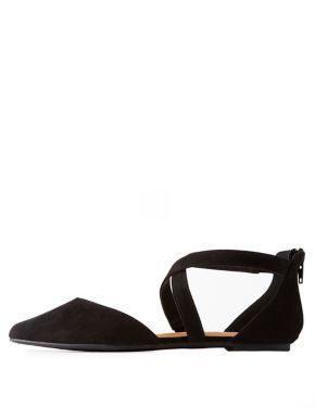 strappy pointed toe flats