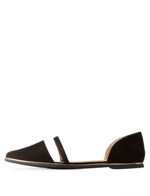 strappy pointed toe flats