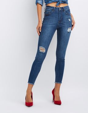 Refuge Destroyed High-Rise Skinny Jeans
