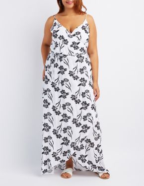 Plus Size Floral Maxi Wrap Dress