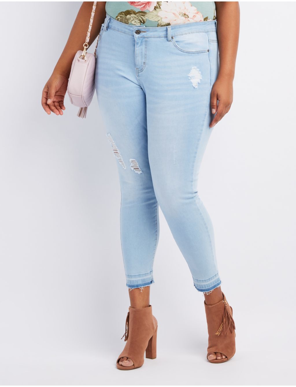 Plus Size Destroyed Skinny jeans