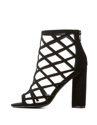 Geometric Laser Cut Ankle Booties | Charlotte Russe