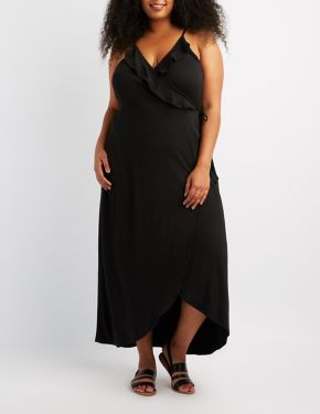 Plus Size Ruffle-Trim Wrap Maxi Dress
