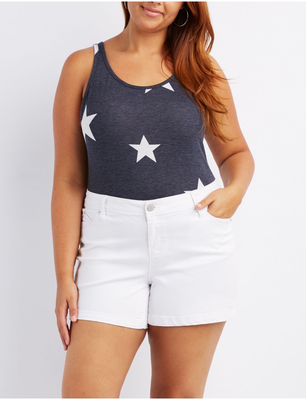 Plus Size Printed Scoop Neck Bodysuit