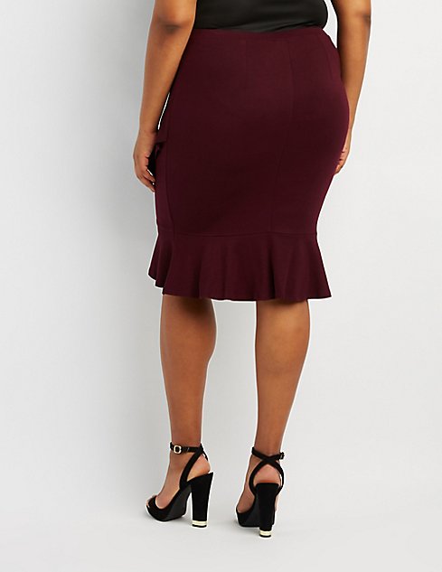 Plus Size Ruffle-Trim Wrap Skirt | Charlotte Russe