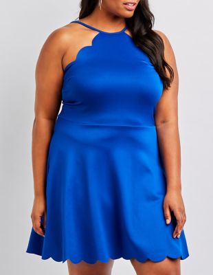 bib neck skater dress