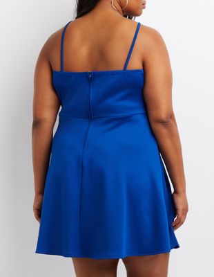bib neck skater dress