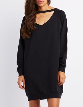 cut out sweatshirt dress