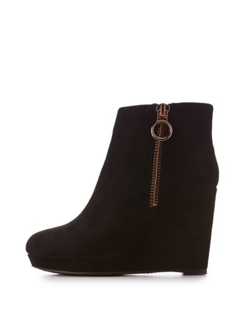 Bamboo O-Ring Zipper-Trim Booties | Charlotte Russe