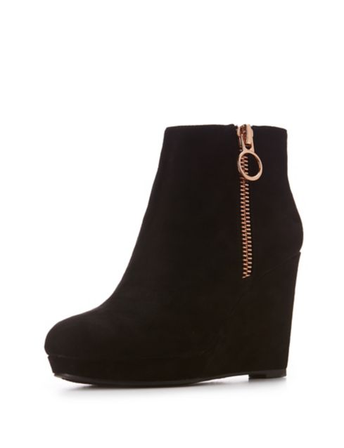 Bamboo O-Ring Zipper-Trim Booties | Charlotte Russe