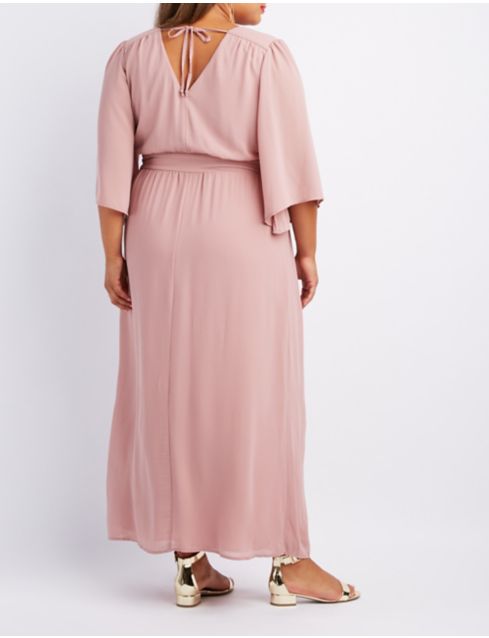Plus Size Kimono Sleeve Surplice Maxi Dress | Charlotte Russe
