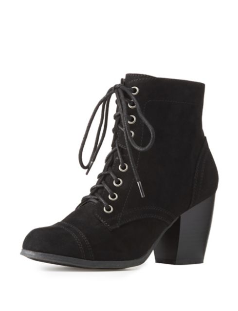 Lace-Up Ankle Booties | Charlotte Russe
