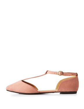 t strap pointed toe flats