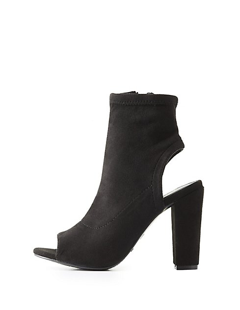 peep toe slingback boots