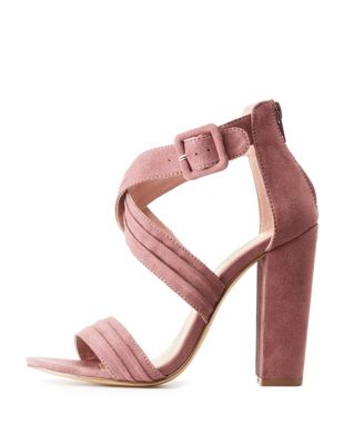 Strappy Suede Open Toe Pumps | Charlotte Russe