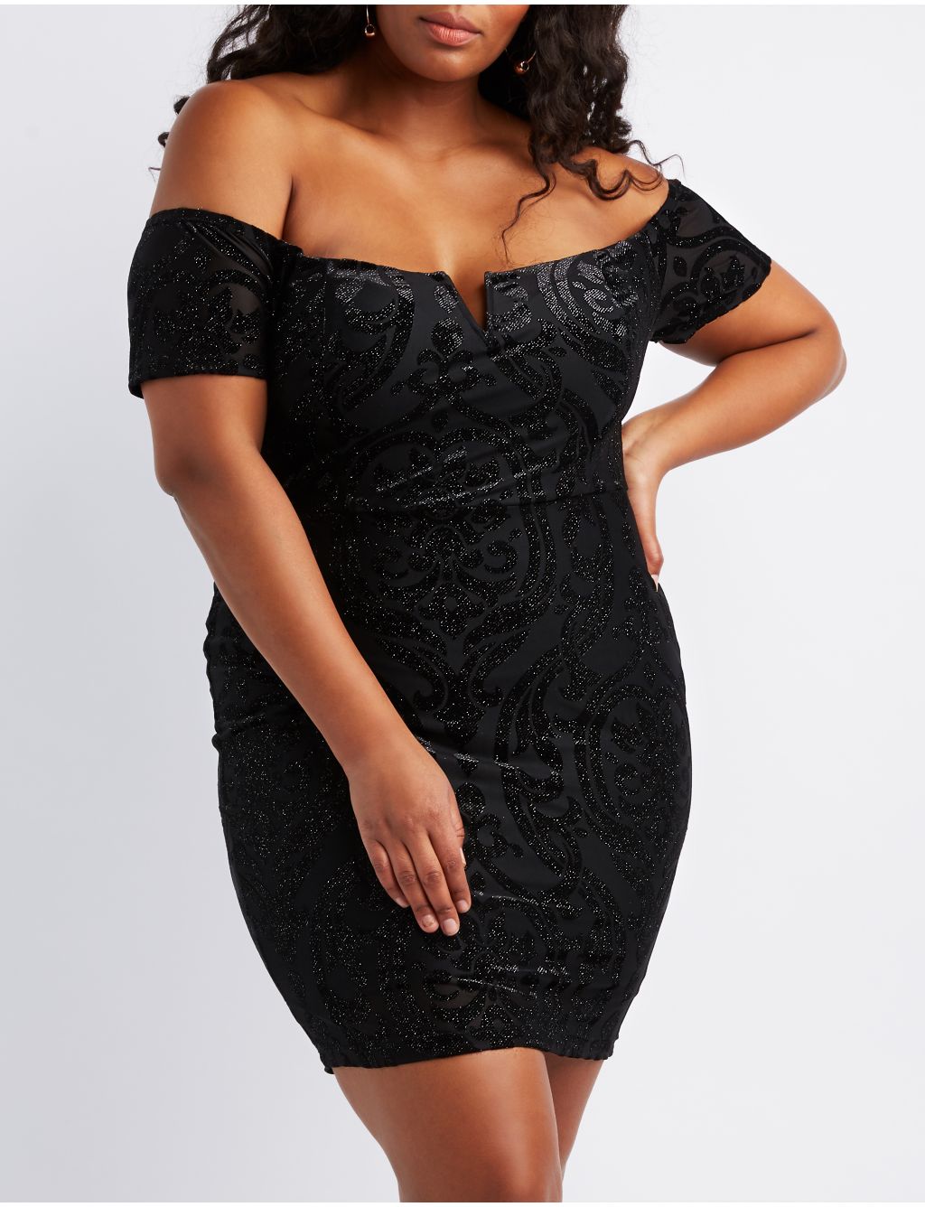 https://www.charlotterusse.com/plus-size-flocked-velvet-off-the-shoulder-bodycon-dress/302473624.html?dwvar_302473624_color=001&cgid=plus-size-new-years-dresses-and-more