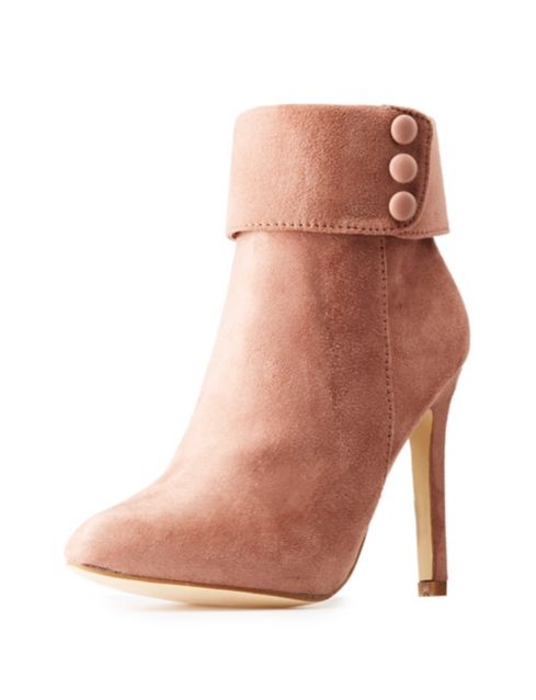 faux suede stiletto booties