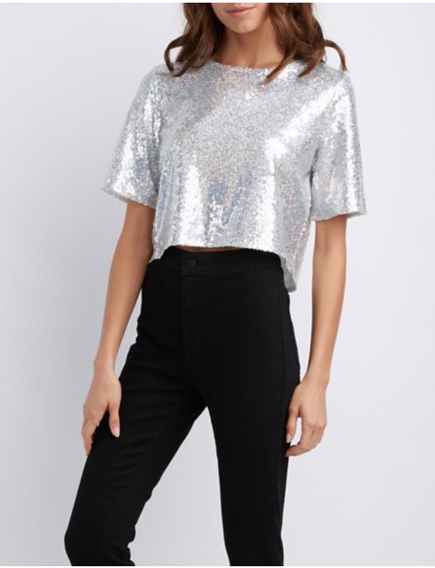 sequin top open back
