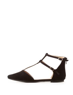 t strap pointed toe flats