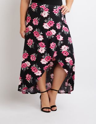 plus size wrap maxi skirt