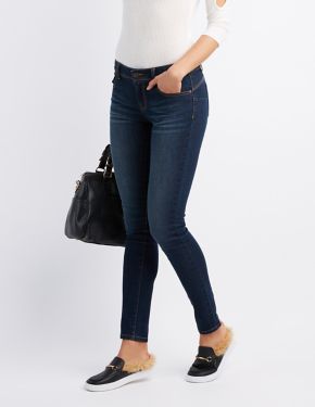 Mid-Rise Push-Up Skinny Jeans