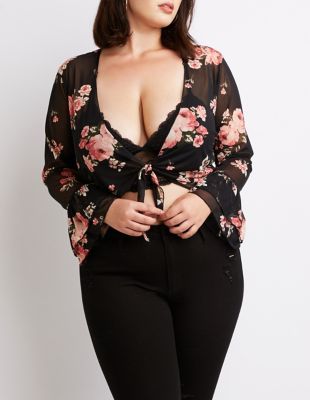 sheer crop top plus size