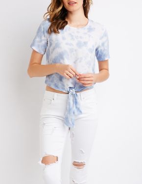 knotted tie dye shirt