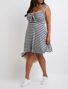Plus Size Striped Skater Dress