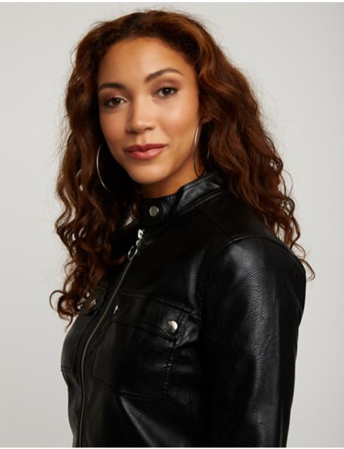 Faux Leather Moto Jacket