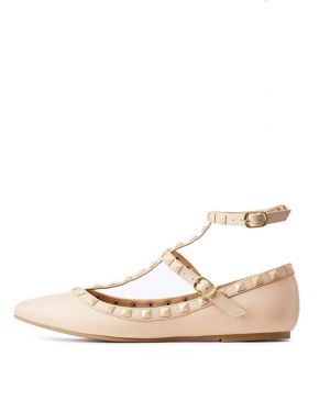 t strap pointed toe flats