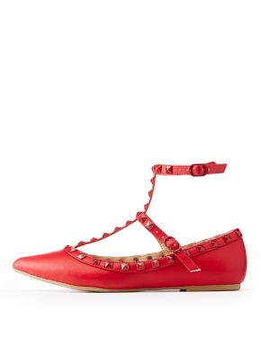 t strap pointed toe flats