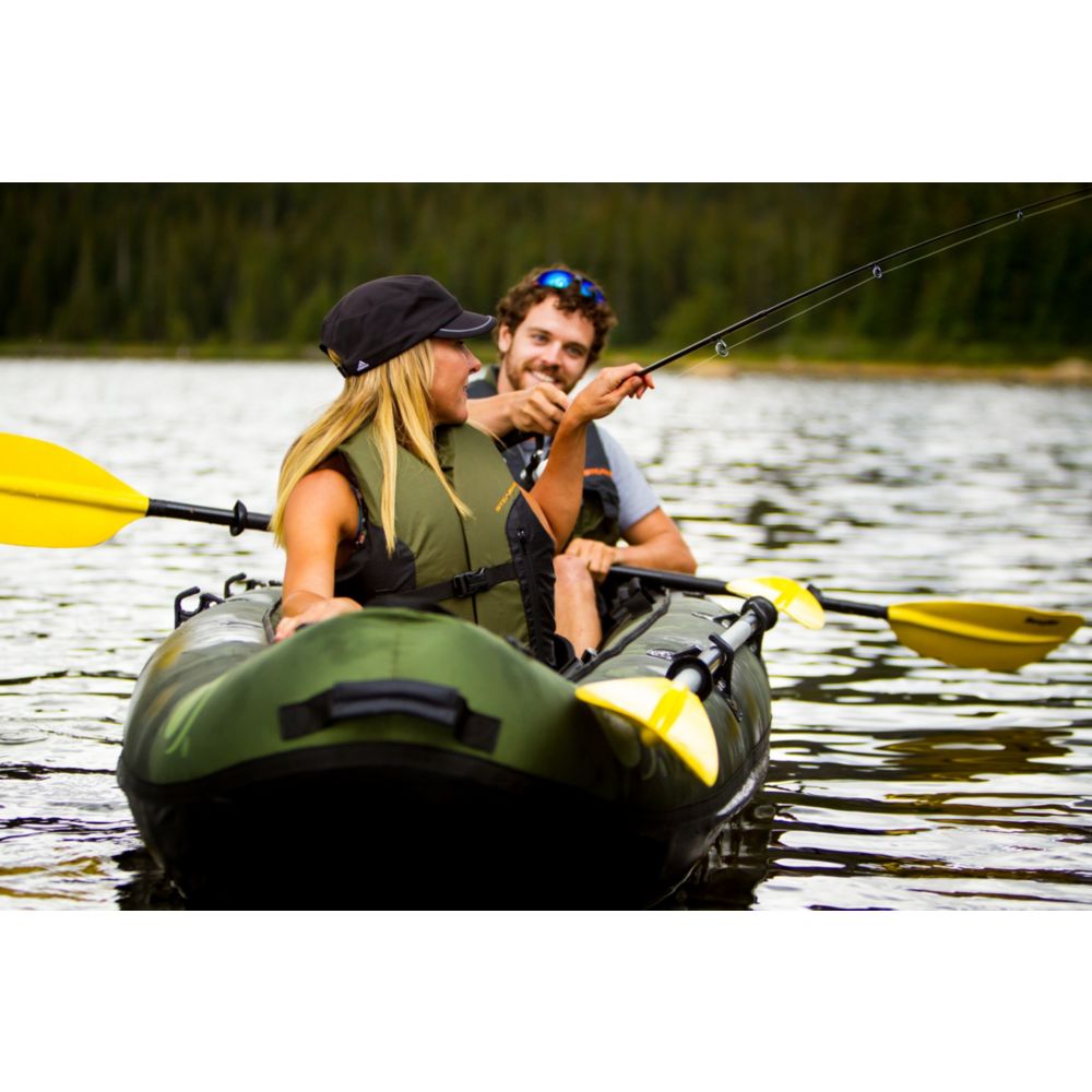  Sevylor Colorado 2-Person Inflatable Fishing Kayak with Paddle  & Rod Holders, Adjustable Seats, & Carry Handle; Kayak Can Fit Trolling  Motor : Sports & Outdoors