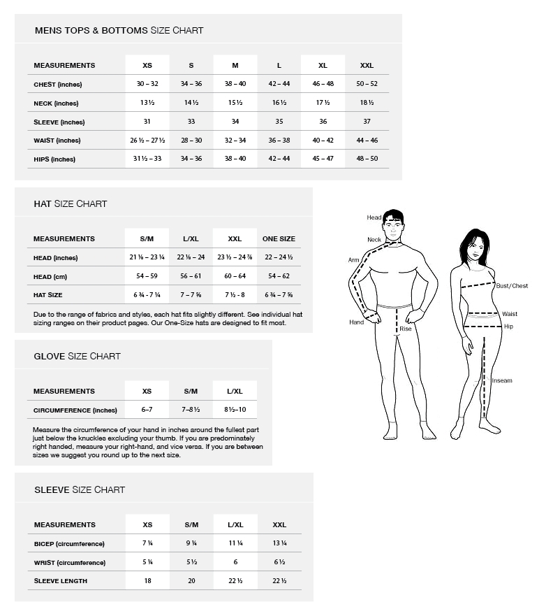 Men's Sizing Chart Sun Protective Clothing Coolibar