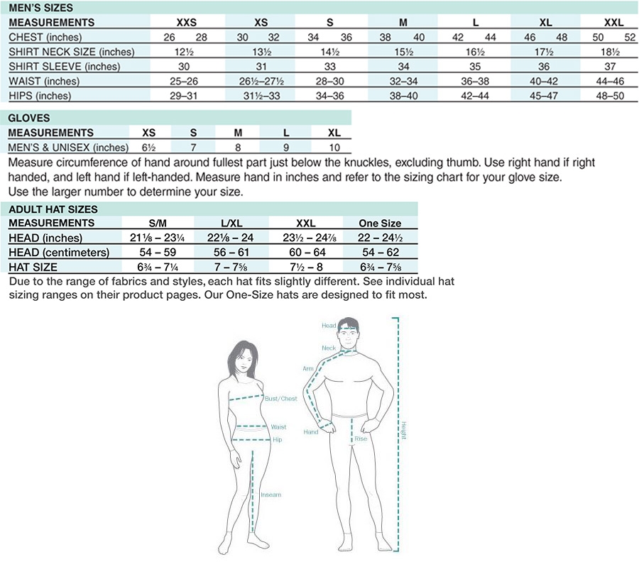 Men's Sizing Chart Sun Protective Clothing Coolibar