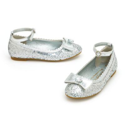 Disney Princess Silver Glitter Shoes For Kids