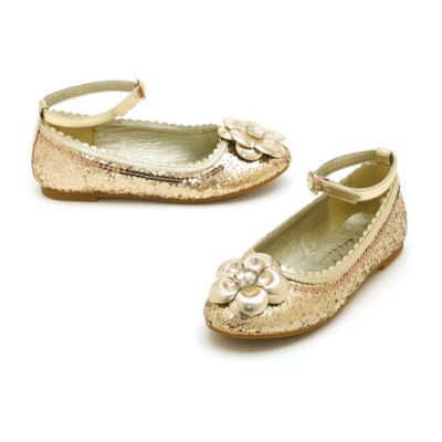 Disney Princess Gold Glitter Shoes For Kids