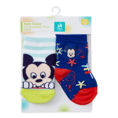 Disney Store Lot de 2&nbsp;paires de chaussettes Mickey Mouse pour b&eacute;b&eacute;