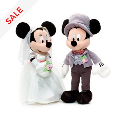 mickey and minnie bride and groom plush