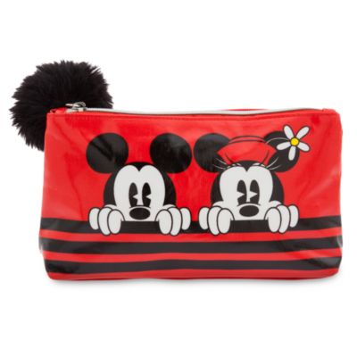 Mickey and Minnie Mouse Pom Pom Cosmetic Bag