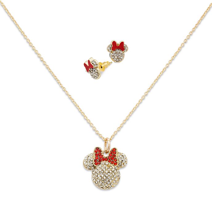 Minnie Mouse Necklace And Earrings
