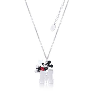 Collar con colgante ba&ntilde;ado en oro blanco Mickey Mouse, Couture Kingdom