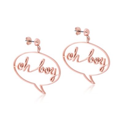 Pendientes colgantes ba&ntilde;ados en oro rosa Mickey Mouse, Couture Kingdom