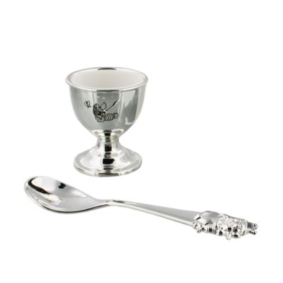 Winnie The Pooh Silver-Plated Baby Egg Cup And Spoon Set